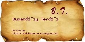 Budaházy Teréz névjegykártya